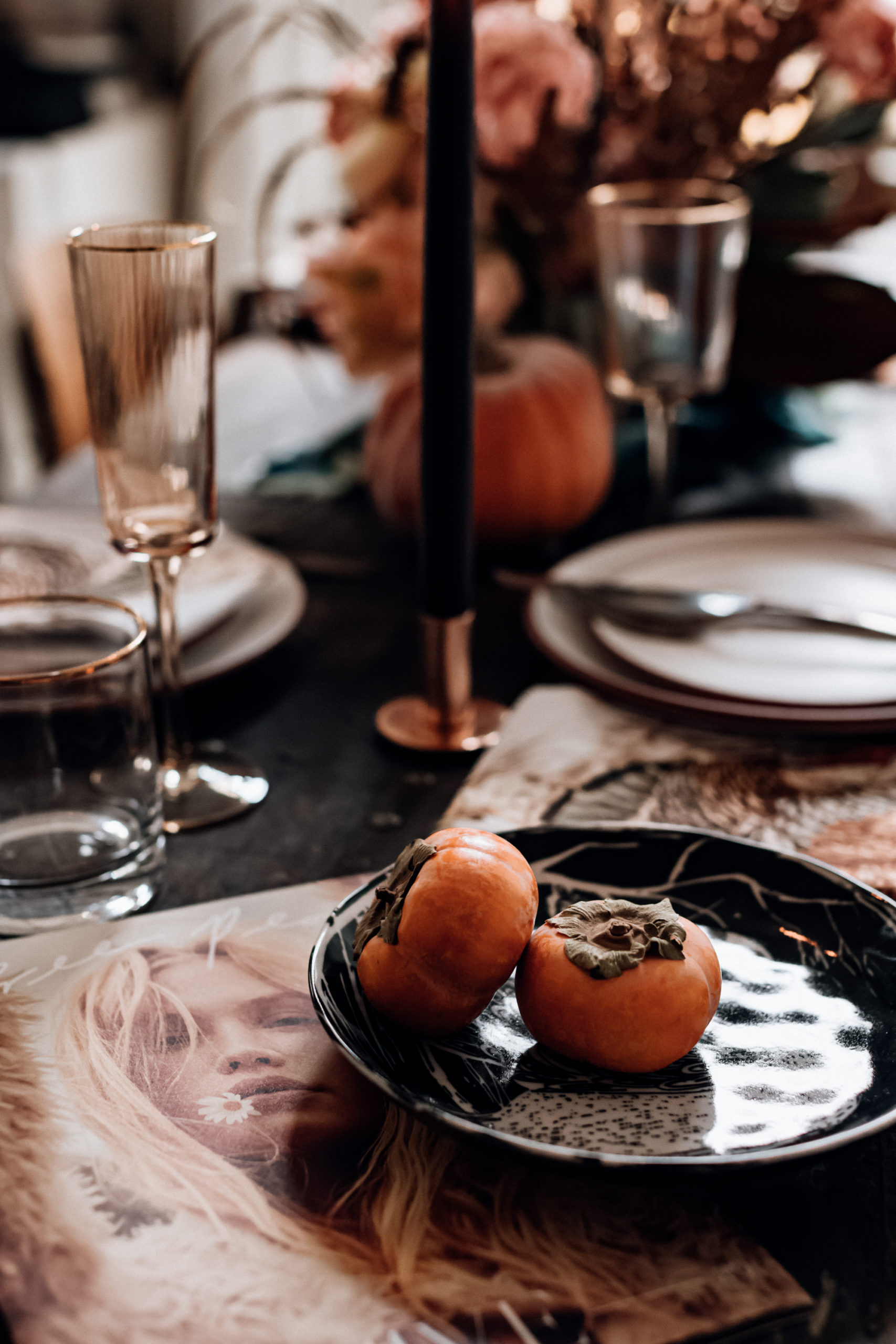 Fall Wine Glasses. Amber Wine Glass Set. Thanksgiving Table