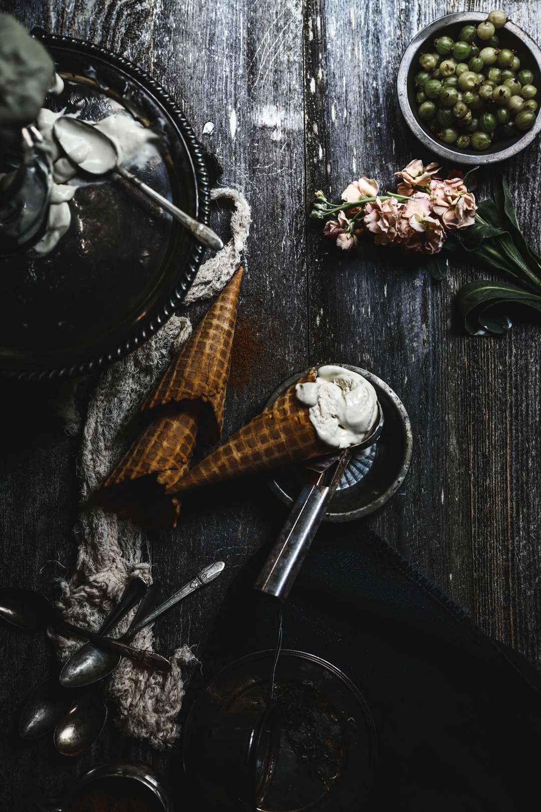 Vanilla bean & cardamom crème fraiche ice cream | Photography & Styling by Christiann Koepke of Christiannkoepke.com_-11