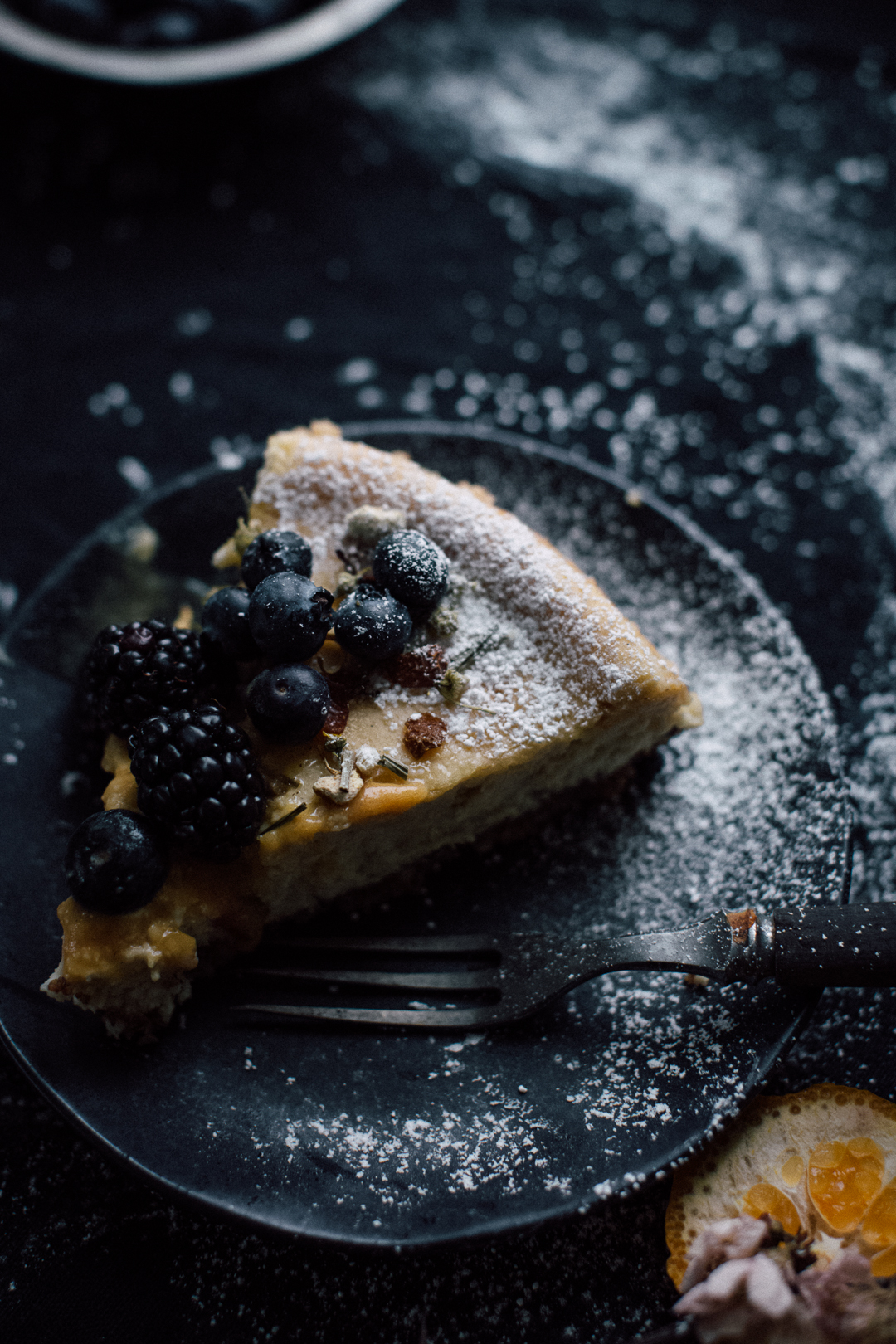 Classic Cheesecake with Hazelnut Crust and Citrus Topping - Christiann Koepke