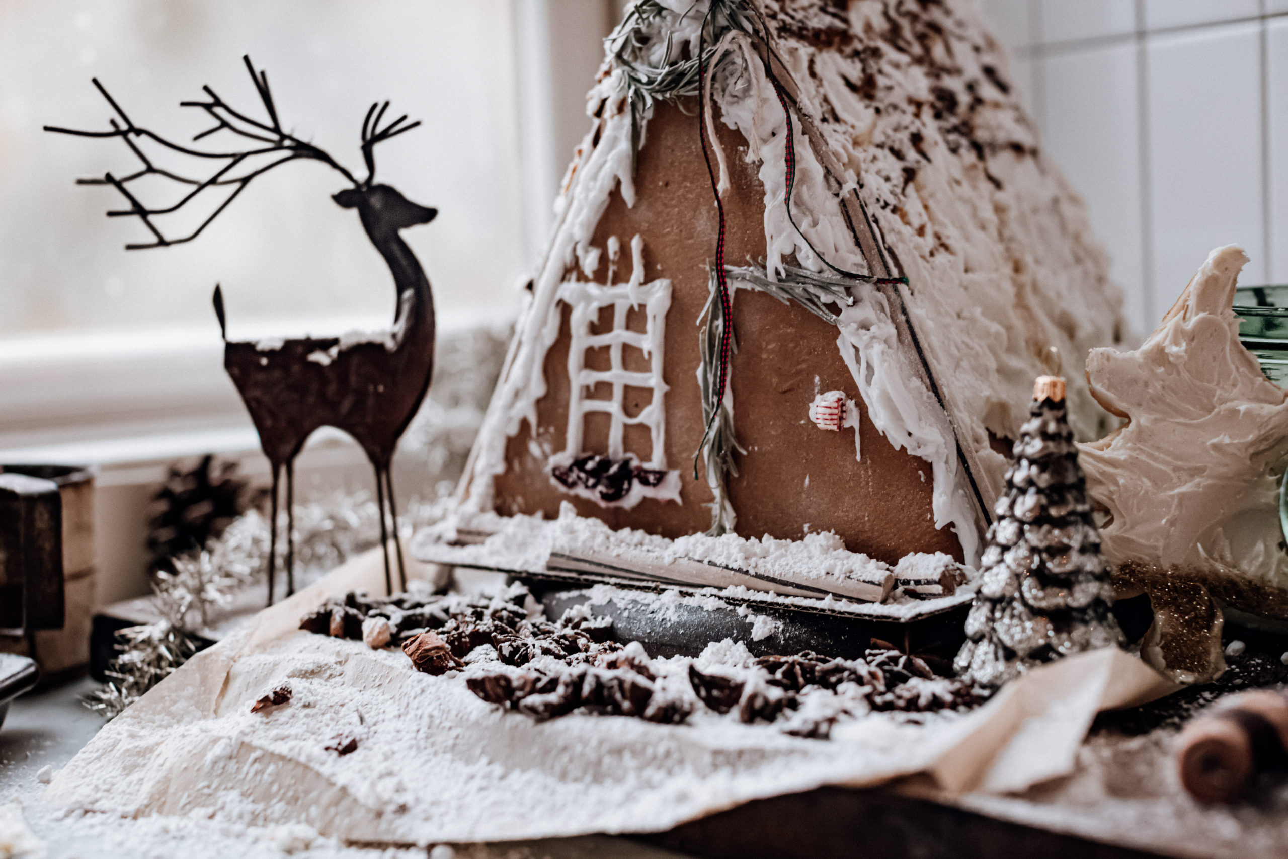 Free Printable A Frame Gingerbread House Template