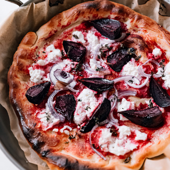 Ricotta, Roasted Beet and Thyme Pizza