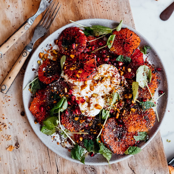 Blood Orange, Burrata and Pistachio Salad