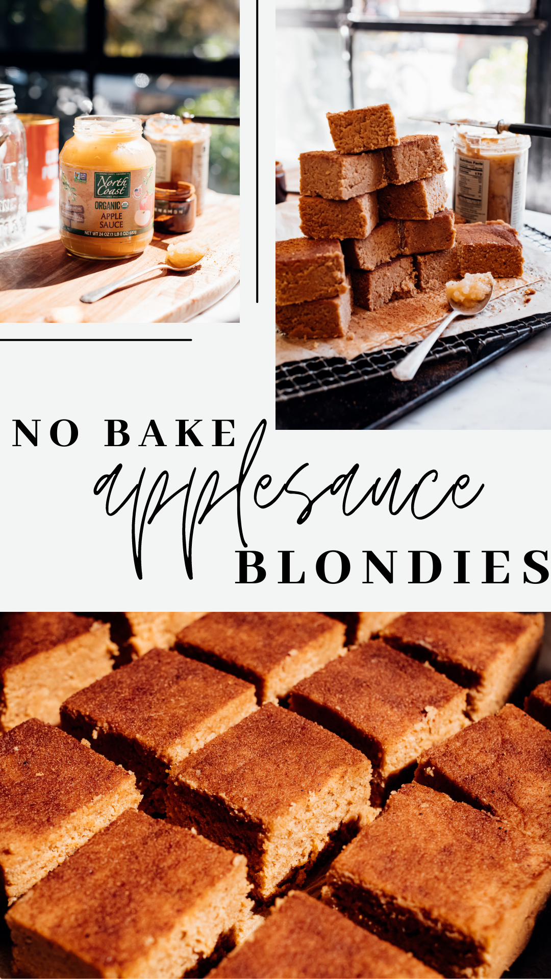 No Bake Applesauce Blondies (Gluten-Free and Vegan)