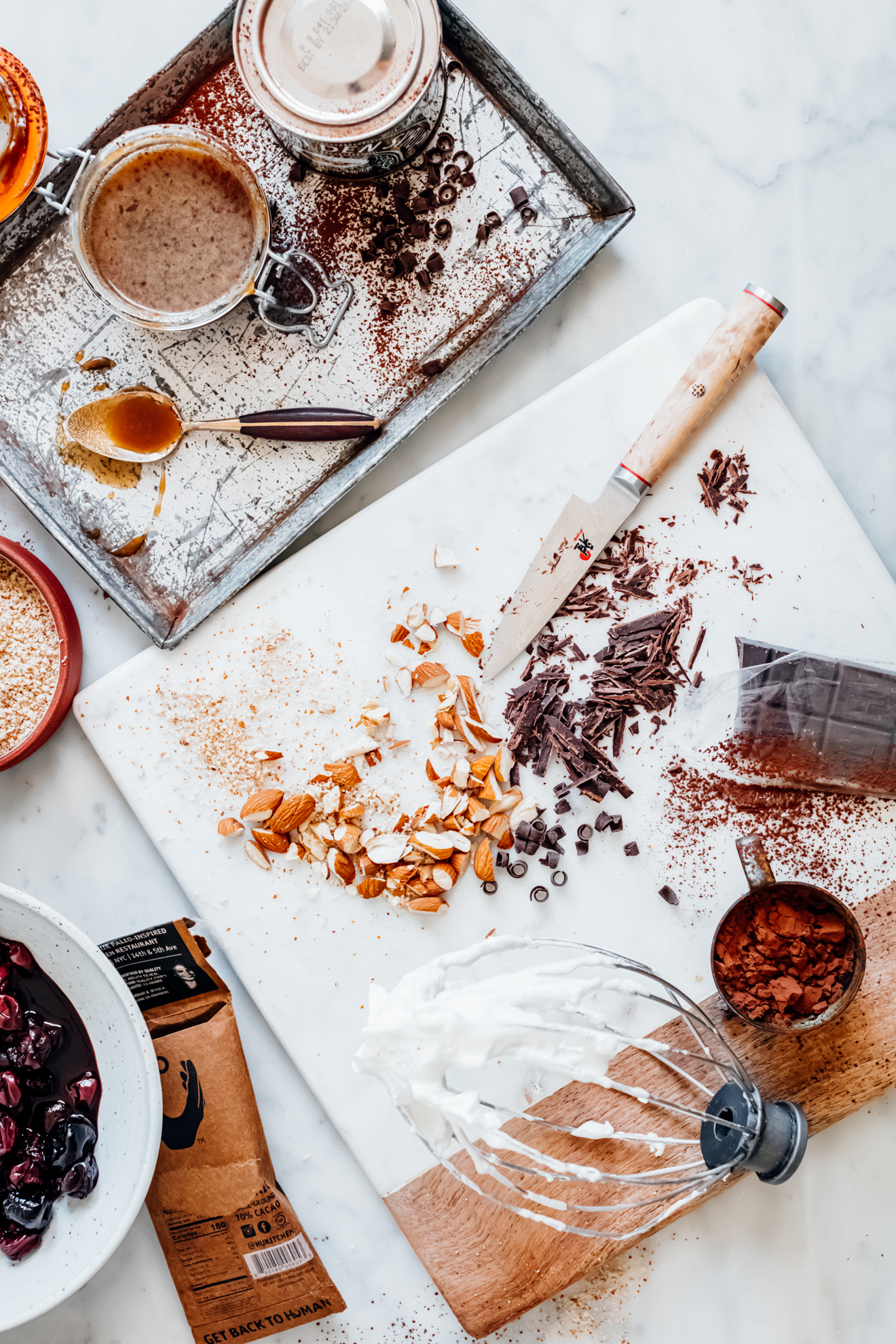 Gluten-Free Chocolate Tart with Cherries and Almonds