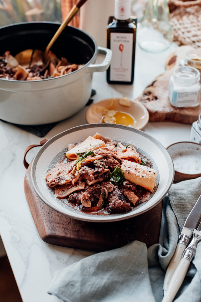 Paccheri with Braised Lamb and Wild Mushrooms - Christiann Koepke